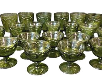 Vintage Bartlett Collins Vibrant Green Glass Bundle