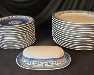 Pfaltzgraff China Orleans Pattern Dinner And Salad Plates, Butter Dish With Lid