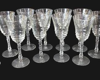 Set Of 12 Vintage Arctic Rose Wine Glasses