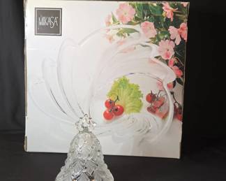 Mikasa Centerpiece Bowl Plus Mikasa Winter Dreams Crystal Bell