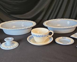 Wedgwood Queenware Serving Bowls, Candle Holders Ashtrays Tea Cup And Saucer