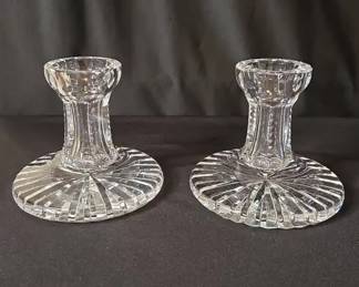 Waterford Clear Crystal Glass Candle Holders