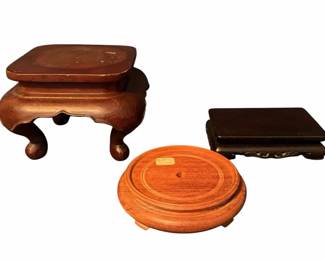 Assortment Of Vintage Carved Hardwood Plant Stands