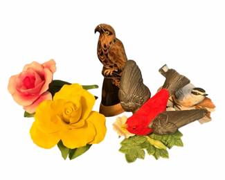 Vintage Porcelain Birds Decor