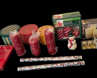 Christmas Themed Candles, Wrap, Cloth Boxes
