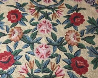 Vintage Kashmir India Chain Stitch Tapestry