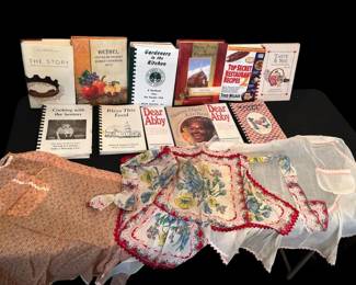 Church Cooking Books w Colorful Aprons