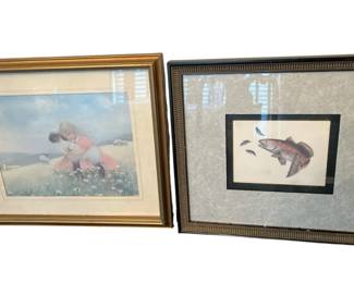 June Kolarich Girl Hugging Lamb Dianne Krumels Redfish Printed Art