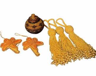 Vintage Embroidered Beaded Decorations