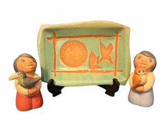 Vintage Pastel Ceramic Terracotta Decorations