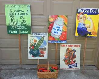 Vintage Plastic Yard Garden Signs