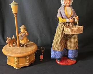 Vintage Thotens Do Re Me Swiss Musical Movement Box Claude Carbonel Figurine