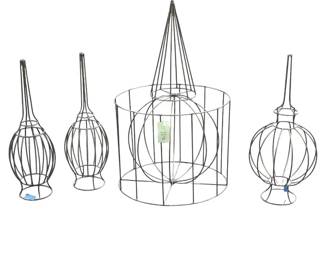 Boutique Randy Ouzts Designer Wrought Iron Garden Topiary Lot 4 Pc Set