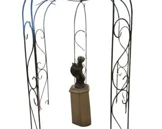 Ornate FrenchStyle Metal Garden Gazebo Classic Cherub Statue Set