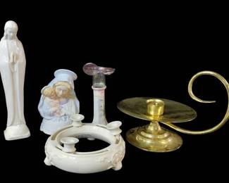 Religious Themed Decor And Candle Holder Bundle