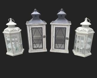 Lot Of 4 Farmhouse Style Decorative Candle Lanterns