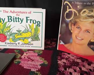 Handmade Granny Square Crochet And Crosstich Afghan And 3 Books To Curl Up With