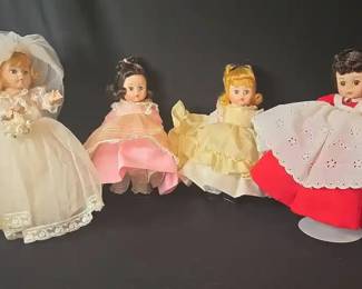 Vintage Madame Alexander 8 Dolls Beth, Jo, Amy And Bride Doll