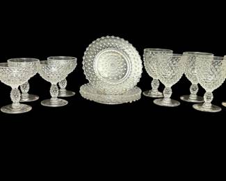 Duncan Miller Hobnail Glasses Plates