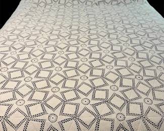 Art Deco Style Vtg Handmade Bedspread