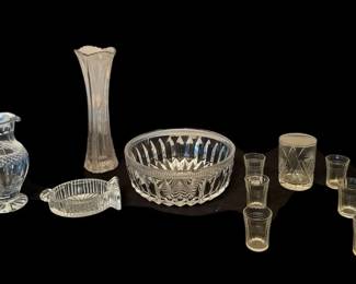 Waterford, Mikasa, Fifth Avenue LTD Brilliant Cut Crystal w L.E. Smith Glass Vase