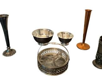 Forbes SilverPlated Basket, HMC Avon Italy Vase, Gotham Silver W.M Rogers Bowls More