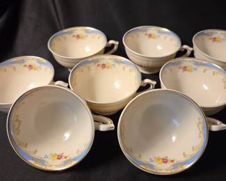 8 Vintage Syracuse China Tea Cups Symphony Pattern