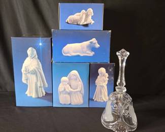 Avon Nativity Collectibles And Lead Crystal Bell