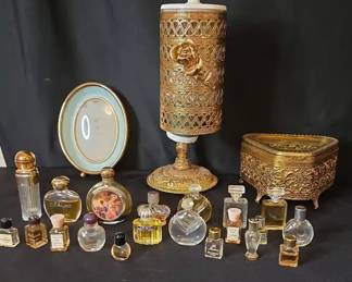 Collection Of Vintage Designer Mini Perfume Bottles And Like Decor