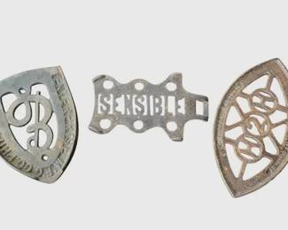 Lot of 3 Antique Cast Iron Sad Iron Trivets Enterprise, Sensible, Humphrey