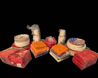 Collection Of Display Dining Plates, Bowls Cups, And Napkins