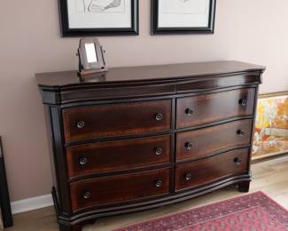 Six drawer wooden dresser