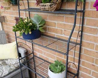 Outdoor bakers rack