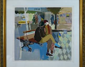 “On The Bench” | Itzchak Tarkay