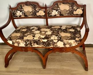 Vintage Double Curule Settee