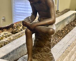 Mid Century Bronzed Sculpture "Boy with Thorn"