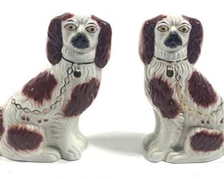 Lot 386 Pair Staffordshire Spaniels