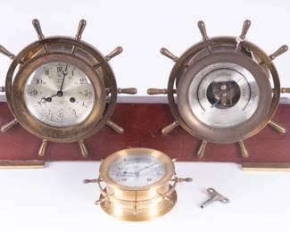Lot 238 Salem Ships Bell ClockBarometer