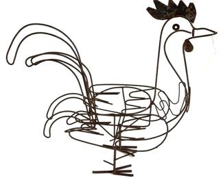 Lot 121 Wrought Iron Planter Rooster