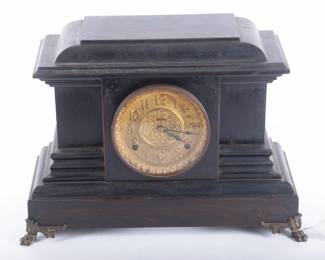 Lot 666 Antique Footed Mantle Clock