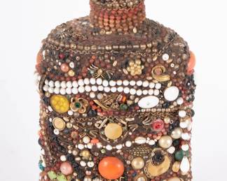 Lot 403 Tramp Art Bejewelled Bottle