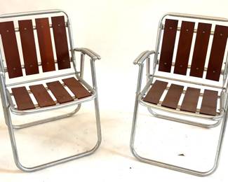 Lot 718 Four Vintage Aluminum Lawn Chairs