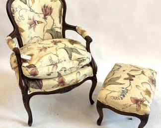 Lot 660 Louis XV Design Fauteuil and Ottoman