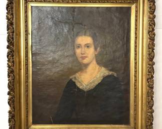 Lot 417 Antique gilt framed oil on canvas