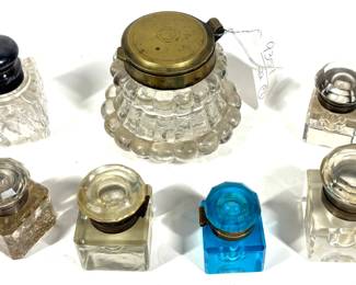 Lot 669 Antique Hinged Inkwells
