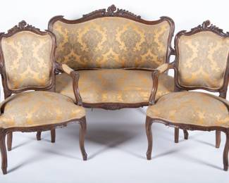 Lot 169A 19th Century Louis XV Settee and Fauteuils