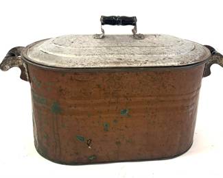 Lot 744 Antique Copper Lidded Boiler