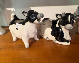Pair of Otagiri Cow Sugar & Creamer