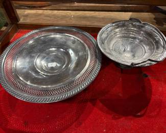 Pair of Sterling Weighted Serving Dishes