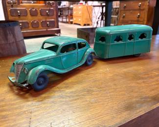 Kingsbury Toys - Steel Car w/ Trailer - Keene, NH